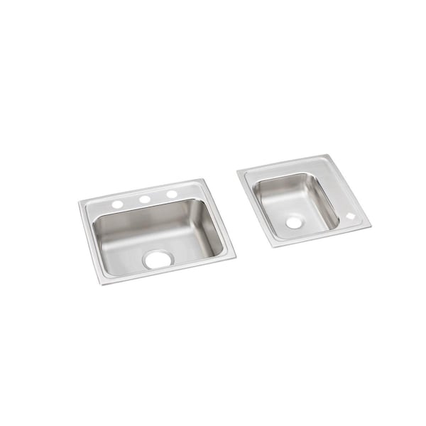 Lustertone Stainless Steel 34 X 17 X 4-1/2 Double Bowl Top Mount Classroom Ada Sink